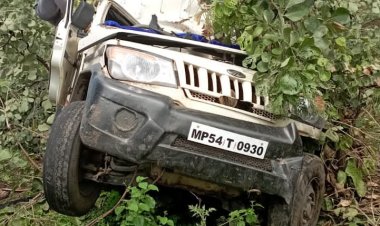 बाइक को बचाने  बोलेरो  अनियंत्रित होकर  पेड़ से जा टकराई,  घटनास्थल में 1 की मौत 3 घायल