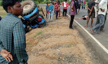 टायर फटने से ट्रैक्टर चालक की दर्दनाक मौत