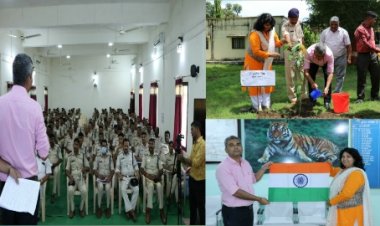 पुलिस प्रशिक्षण विद्यालय में वृक्षारोपण, व्याख्यान व हर घर तिरंगा के हुये कार्यक्रम