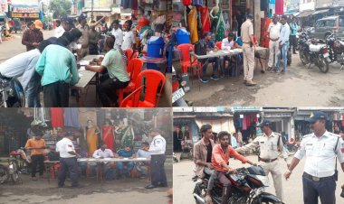 वाहन चालक को हेलमेट के प्रति आत्मबोध कराने  हेलमेट पर लिखाया "लेख"