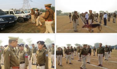 पुलिस मुख्यालय के निर्देश पर पुलिस लाईन उमरिया मे जनरल परेड का आयोजन