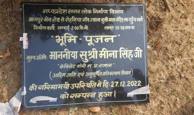 जनजातीय कार्य मंत्री ने एक करोड़ 12 लाख रूपये की लागत से बनने वाली दो किमी सीसी मार्ग निर्माण कार्य का किया भूमिपूजन