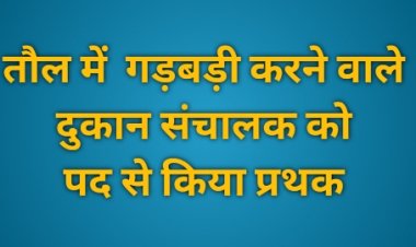 शासकीय उचित मूल्य दुकान गोपालपुर के विक्रेता, सहायक विक्रेता को अर्थदण्ड से दंडित करते हुए पद से किया गया पृथक