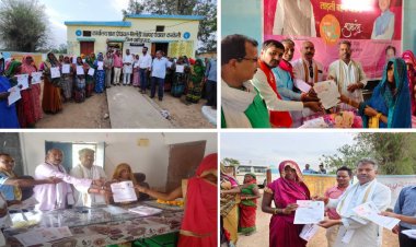विधायक के द्वारा पात्र लाड़ली बहनो कों बांटे  गए स्वीकृति पत्रक