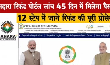 सहारा रिफंड पोर्टल लांच,  45 दिन में मिलेगा पैसा, 12 स्टेप में जाने रिफंड की पूरी प्रोसेस