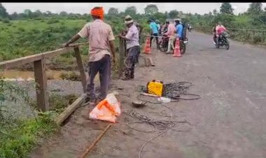 हादसे के बाद जोहिला पुल में लगी रेलिंग, यदि पहले से जाग जाता विभाग तो शायद परिवार बच जाता