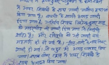 शराबी गार्जियन ने विद्यालय में घुसकर की बदसलूकी, प्रबन्धन ने की शिकायत
