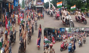 हर घर तिरंगा अभियान के तहत पुलिस अधीक्षक के नेतृत्व में कंट्रोल रूम से निकाली गई बाइक रैली
