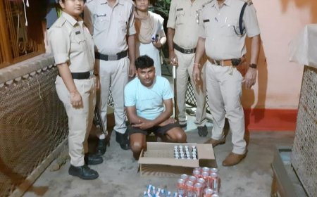 किराने के दुकान की आड़ में बेच रहा था अवैध शराब, आबकारी विभाग ने मारी रेड