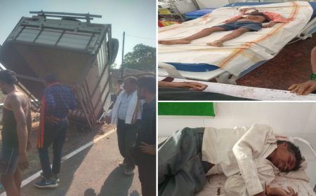 पिकअप के पलटने से दर्जन भर से अधिक बाराती घायल