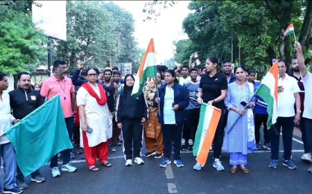 स्वतंत्रता दिवस के अवसर पर एकता दौड़ का  हुआ आयोजन