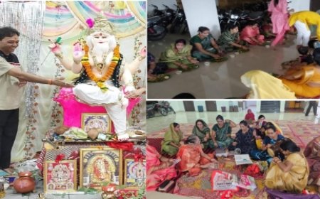 गुप्ता आटो एजेंसी में भगवान विश्वकर्मा जी की हुई आराधना