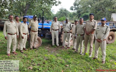 जंगल से लकड़ी का परिवहन कर रहा ट्रैक्टर डेढ़ साल बाद धराया