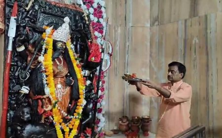 कलेक्टर ने मां विरासिनी की पूजा अर्चना कर  किया घट स्थापना