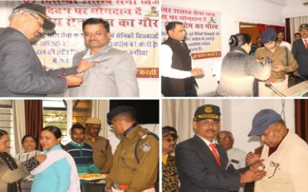सशस्त्र सेना झण्डा दिवस के अवसर पर सैनिक कल्याण अधिकारी ने कलेक्टर, अन्य अधिकारियों को लगाया फ्लैग बैच