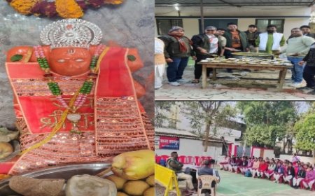 थाने में दक्षिणमुखी हनुमान जी की प्राण प्रतिष्ठा, कन्या भोजन और भंडारे का हुआ वृहद आयोजन