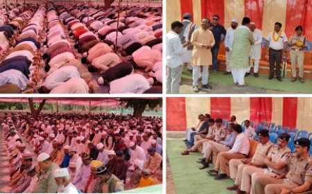 इज्जत और एहतराम के साथ हज़ारों नमाज़ियों ने अदा की ईद की नमाज़