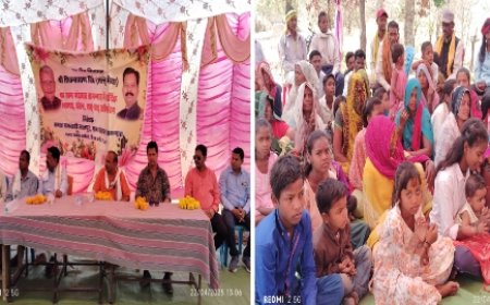 नर्मद सिंह के नाम स्वागत गेट और आकाशकोट के मोहन तालाब घाट के निर्माण कार्य का विधायक शिवनारायण ने किया भूमि पूजन