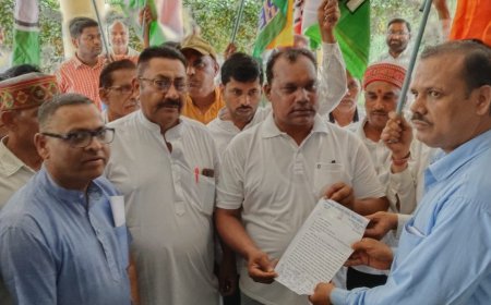 आदिवासियों पर हो रहे अत्याचार के विरोध में आदिवासी कांग्रेस ने सौंपा ज्ञापन