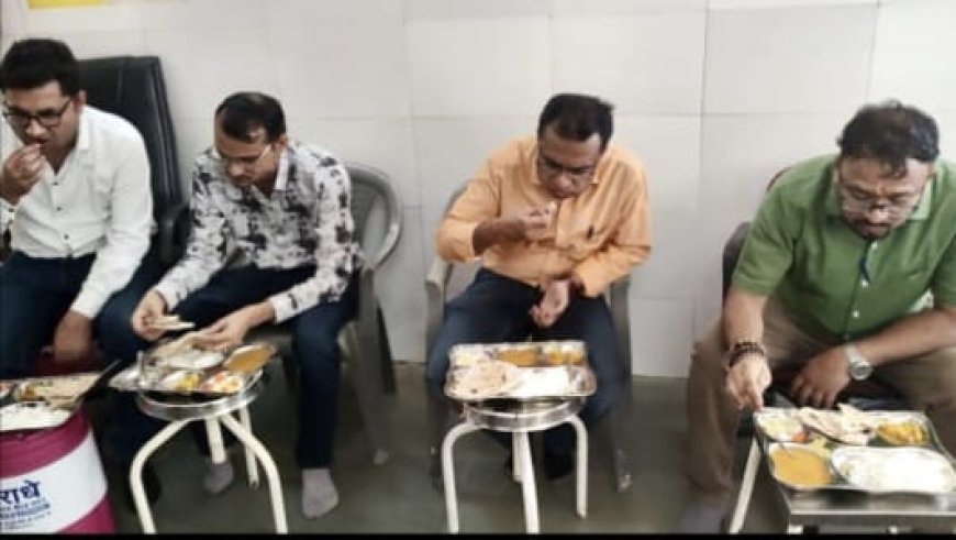 चिकित्सालय में निर्मित भोजन की गुणवत्ता का डॉक्टरों ने किया परीक्षण