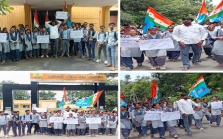 उड़ीसा की छात्रा को न्याय दिलाने के लिए एनएसयूआई ने भाजपा सरकार के खिलाफ़ किया विरोध प्रदर्शन