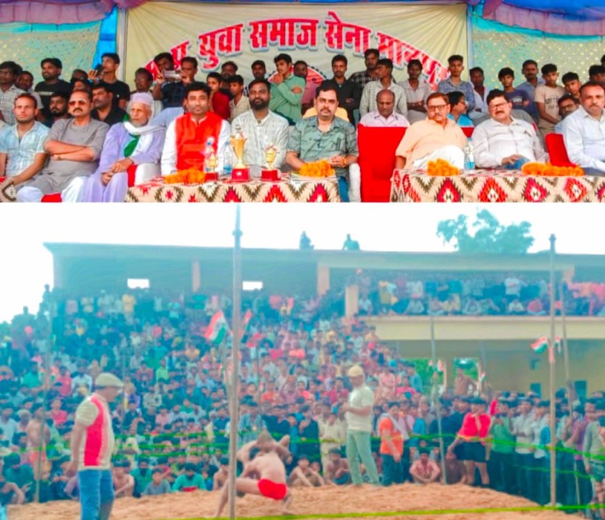 हजारों दर्शकों की उपस्थिति में मनमोहक कुश्ती मुकाबला, ग्रामीण खेल मैदान बना रोमांच का केंद्र