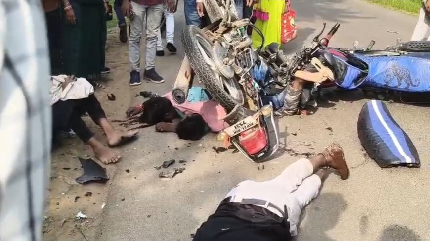 बड़ी घटना : सड़क हादसे में दो की मौत,चार से पांच घायल