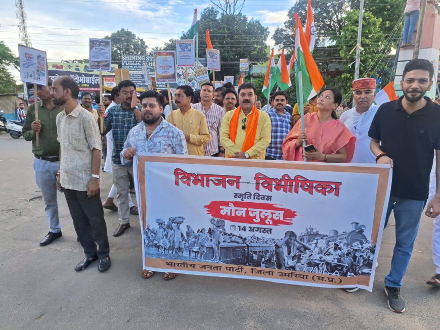 विभाजन की विभीषिका के तहत भाजपा ने निकाली मौन रैली