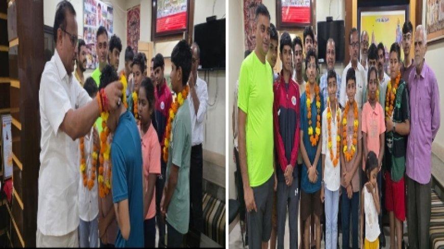 विधायक ने जिला ट्रायथलान एवं एक्वाथलान टीम को दी शुभकामनाएं