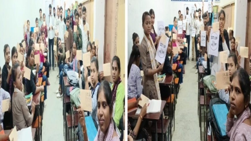 वोट चोरी के खिलाफ NSUI उमरिया का बड़ा अभियान, छात्रों ने महामहिम राष्ट्रपति के नाम भरे पोस्ट कार्ड