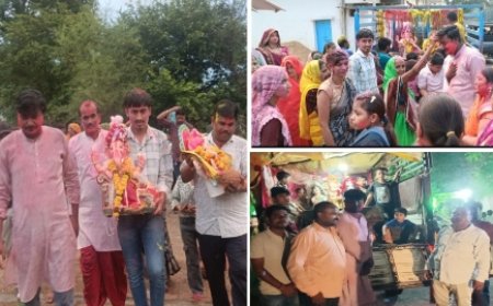 एकता की मिसाल,  हिंदू मुस्लिम एकता मंच ने गणेश विसर्जन को जा रही प्रतिमाओं पर बरसाए फूल