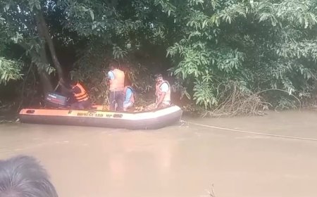 रपटा टूटने से बड़ा हादसा, नदी में युवक के बहने की आशंका