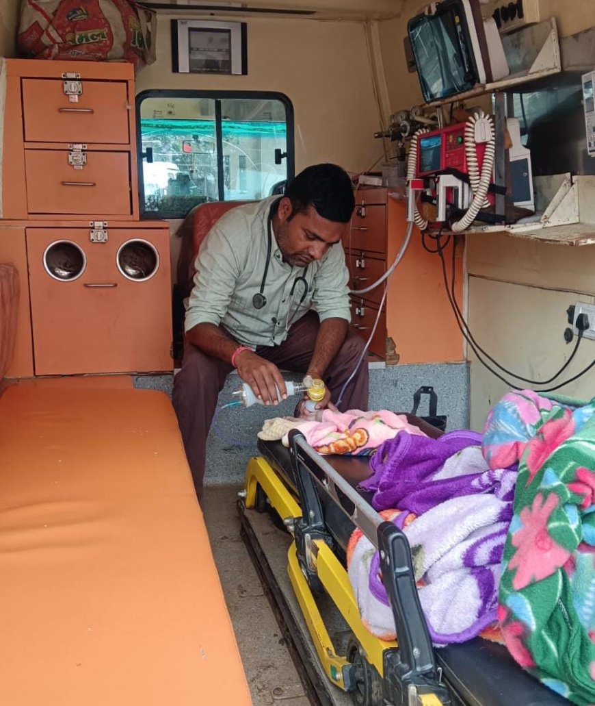 108 के ईएमटी देव नारायण बने फरिश्ता, सीरियस नवजात को दी नई ज़िंदगी