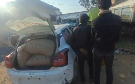 शासकीय धान पर हाथ साफ करने वाले चोर 10 किमी पीछा कर धर दबोचे गए,  वाहन सहित माल जब्त