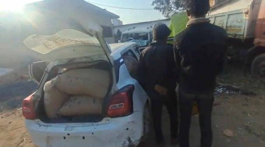 शासकीय धान पर हाथ साफ करने वाले चोर 10 किमी पीछा कर धर दबोचे गए,  वाहन सहित माल जब्त