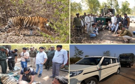 बांधवगढ़ टाइगर रिजर्व से साढ़े तीन वर्षीय बाघिन को किया गया मुकुंदरा टाइगर रिजर्व रवाना