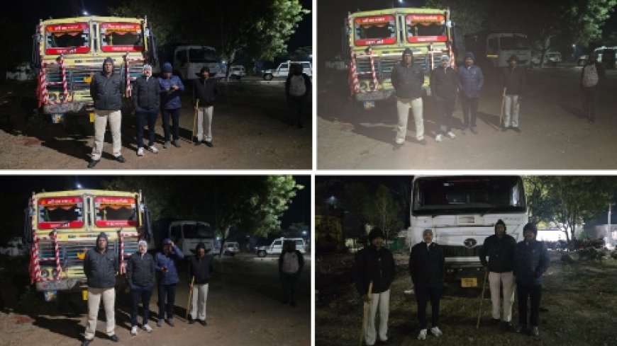 रेत का परिवहन करते दो ट्रेक्टर जब्त