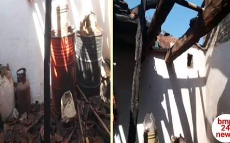 घर में भीषण आग लगने से लाखों का सामान जलकर खाक