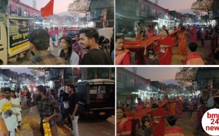 नवरात्रि के पावन अवसर पर जिले में निकली मां काली की  शृंगार यात्रा में हिंदू मुस्लिम एकता मंच ने पुष्प वर्षा कर किया स्वागत