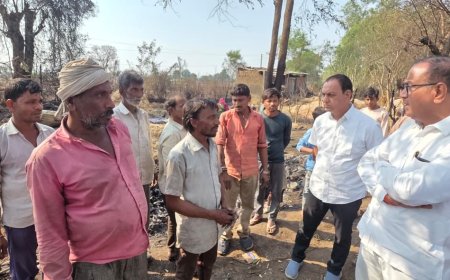 नरवाई की आग से तबाही,  विधायक विजयपाल सिंह पहुंचे पीड़ित ग्रामीणों के बीच