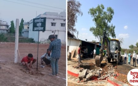 उमडार नदी किनारे चला प्रशासन का बुलडोजर, अतिक्रमण हटाकर लगाया शासकीय भूमि का बोर्ड