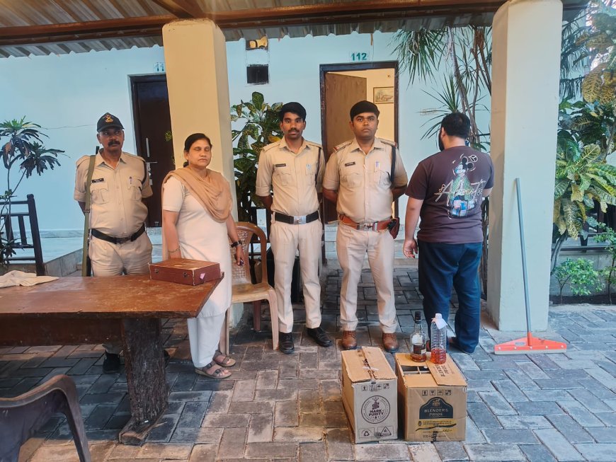 सन रिसोर्ट में हजारों की अवैध शराब जब्त