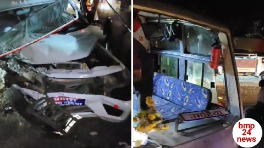 बस और बोलेरो में हुई टक्कर, बोलेरो में सवार हुए घायल