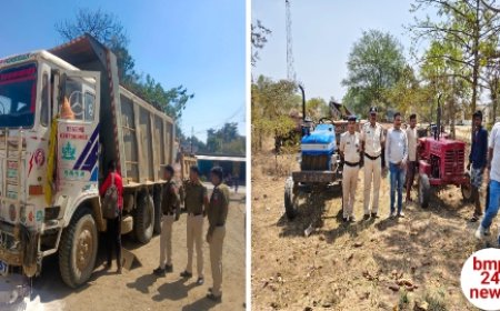 खनन माफियाओं पर प्रशासन का प्रहार,  अवैध परिवहन कर रहे दो वाहन जप्त