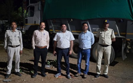 अवैध रेत परिवहन पर खनिज विभाग की बड़ी कार्रवाई, रेत से भरा हाईवा वाहन जब्त