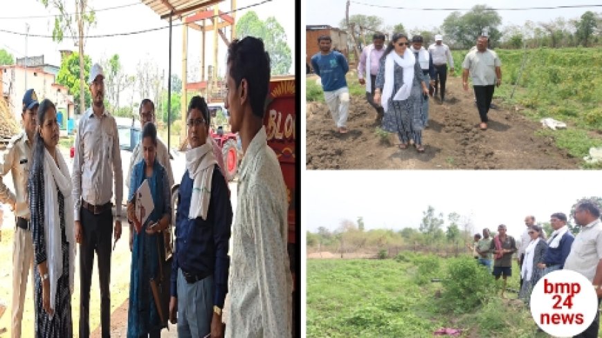 पठारी में कस्टम हायरिंग सेंटर और धौरई में सब्जी उत्पादन का कलेक्टर ने लिया जायजा