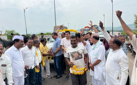नेता प्रतिपक्ष उमंग सिंगार और प्रदेश प्रभारी हरीश चौधरी का हुआ भव्य स्वागत