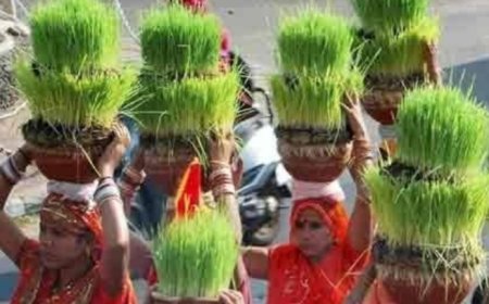 घाट पर उमड़ा जनसैलाब, हर्षोल्लास से मनाया गया कजलिया पर्व
