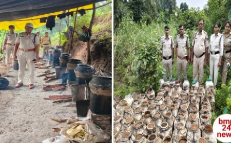 आबकारी विभाग ने हाथ भटटी मदिरा, महुआ लाहन किया जप्त