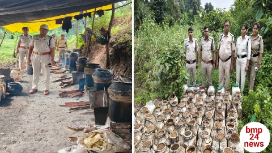 आबकारी विभाग ने हाथ भटटी मदिरा, महुआ लाहन किया जप्त